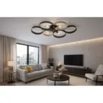 ΦΩΤΙΣΤΙΚΟ ΟΡΟΦΗΣ ΠΛΑΦΟΝΙΕΡΑ 4/Φ ΧΕΙΡΟΠΟΙΗΤΟ ΜΕΤΑΛΛΙΚΟ ΜΑΥΡΟ-ΜΟΚΑ - Image 3