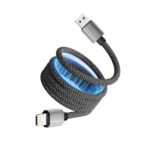 ATC-C6 Μαγνητικό Καλώδιο Φόρτισης & Μεταφοράς Δεδομένων USB-A σε Lightning 12W 1m Μαύρο