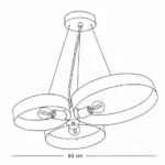 ΚΡΕΜΑΣΤΟ ΦΩΤΙΣΤΙΚΟ ΟΡΟΦΗΣ 3/Φ ΧΕΙΡΟΠΟΙΗΤΟ ΜΕΤΑΛΛΙΚΟ ΚΑΦΕ-ΣΚΟΥΡΙΑ 2026120 | NG LIGHTING - Image 3