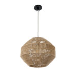 GLOBOSTAR® CAYMAN 00522 Boho Κρεμαστό Φωτιστικό Οροφής με Ντουί 1 x E27 AC 220-240V IP20 - Μπεζ - Μ40 x Π40 x Υ30cm - Image 4