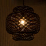 GLOBOSTAR® MALDIVES 00579 Boho Κρεμαστό Φωτιστικό Οροφής με Ντουί 1 x E27 AC 220-240V IP20 - Μαύρο - Μ56 x Π56 x Y54cm - Image 3