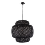 GLOBOSTAR® MALDIVES 00579 Boho Κρεμαστό Φωτιστικό Οροφής με Ντουί 1 x E27 AC 220-240V IP20 - Μαύρο - Μ56 x Π56 x Y54cm - Image 4