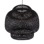 GLOBOSTAR® MALDIVES 00579 Boho Κρεμαστό Φωτιστικό Οροφής με Ντουί 1 x E27 AC 220-240V IP20 - Μαύρο - Μ56 x Π56 x Y54cm - Image 6