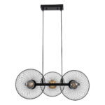 GLOBOSTAR® VERONA 00586 Μοντέρνο Κρεμαστό Φωτιστικό Οροφής με Ντουί 3 x E27 AC 220-240V IP20 - Μαύρο & Χρυσό - Μ50 x Π28 x Υ20cm - Image 4