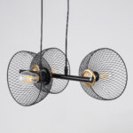 GLOBOSTAR® VERONA 00586 Μοντέρνο Κρεμαστό Φωτιστικό Οροφής με Ντουί 3 x E27 AC 220-240V IP20 - Μαύρο & Χρυσό - Μ50 x Π28 x Υ20cm - Image 6