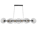 GLOBOSTAR® VERONA 00588 Μοντέρνο Κρεμαστό Φωτιστικό Οροφής με Ντουί 9 x E27 AC 220-240V IP20 - Μαύρο & Χρυσό - Μ140 x Π28 x Υ20cm - Image 4