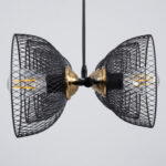 GLOBOSTAR® VERONA 00588 Μοντέρνο Κρεμαστό Φωτιστικό Οροφής με Ντουί 9 x E27 AC 220-240V IP20 - Μαύρο & Χρυσό - Μ140 x Π28 x Υ20cm - Image 5