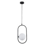 GLOBOSTAR® HAMBURG 00589 Μοντέρνο Κρεμαστό Φωτιστικό Οροφής με Ντουί 1 x G9 AC 220-240V IP20 - Μαύρο & Λευκό - Μ20 x Π15 x Υ40cm - Image 4