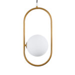 GLOBOSTAR® HAMBURG 00590 Μοντέρνο Κρεμαστό Φωτιστικό Οροφής με Ντουί 1 x G9 AC 220-240V IP20 - Χρυσό & Λευκό - Μ20 x Π15 x Υ40cm - Image 5