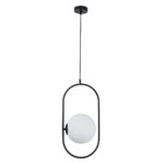 GLOBOSTAR® HAMBURG 00591 Μοντέρνο Κρεμαστό Φωτιστικό Οροφής με Ντουί 1 x E14 AC 220-240V IP20 - Μαύρο & Λευκό - Μ25 x Π20 x Υ50cm - Image 4