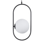 GLOBOSTAR® HAMBURG 00591 Μοντέρνο Κρεμαστό Φωτιστικό Οροφής με Ντουί 1 x E14 AC 220-240V IP20 - Μαύρο & Λευκό - Μ25 x Π20 x Υ50cm - Image 5