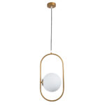 GLOBOSTAR® HAMBURG 00592 Μοντέρνο Κρεμαστό Φωτιστικό Οροφής με Ντουί 1 x E14 AC 220-240V IP20 - Χρυσό & Λευκό - Μ25 x Π20 x Υ50cm - Image 4