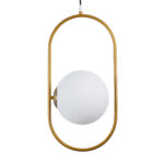GLOBOSTAR® HAMBURG 00592 Μοντέρνο Κρεμαστό Φωτιστικό Οροφής με Ντουί 1 x E14 AC 220-240V IP20 - Χρυσό & Λευκό - Μ25 x Π20 x Υ50cm - Image 5