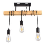 GLOBOSTAR® JOLLY 00605 Vintage Κρεμαστό Φωτιστικό Οροφής με Ντουί 3 x E27 AC 220-240V IP20 - Μαύρο & Μπεζ - Μ55 x Π6 x Υ115cm - Image 4