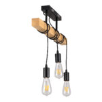 GLOBOSTAR® JOLLY 00605 Vintage Κρεμαστό Φωτιστικό Οροφής με Ντουί 3 x E27 AC 220-240V IP20 - Μαύρο & Μπεζ - Μ55 x Π6 x Υ115cm - Image 6