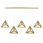 GLOBOSTAR® TRIANGLE 00610 Μοντέρνο Κρεμαστό Φωτιστικό Οροφής με Ντουί 5 x E27 AC 220-240V IP20 - Χρυσό - Μ170 x Π22 x Y130cm - Image 5