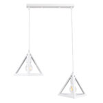 GLOBOSTAR® TRIANGLE 00612 Μοντέρνο Κρεμαστό Φωτιστικό Οροφής με Ντουί 2 x E27 AC 220-240V IP20 - Λευκό - Μ60 x Π22 x Y130cm - Image 3