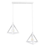 GLOBOSTAR® TRIANGLE 00612 Μοντέρνο Κρεμαστό Φωτιστικό Οροφής με Ντουί 2 x E27 AC 220-240V IP20 - Λευκό - Μ60 x Π22 x Y130cm - Image 4