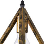 GLOBOSTAR® TRIANGLE 00614 Μοντέρνο Κρεμαστό Φωτιστικό Οροφής με Ντουί 2 x E27 AC 220-240V IP20 - Μπρούτζινο - Μ60 x Π22 x Y130cm - Image 6