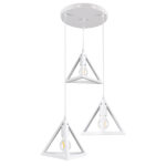 GLOBOSTAR® TRIANGLE 00617 Μοντέρνο Κρεμαστό Φωτιστικό Οροφής με Ντουί 3 x E27 AC 220-240V IP20 - Λευκό - Μ49 x Π49 x Y130cm - Image 3