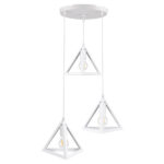 GLOBOSTAR® TRIANGLE 00617 Μοντέρνο Κρεμαστό Φωτιστικό Οροφής με Ντουί 3 x E27 AC 220-240V IP20 - Λευκό - Μ49 x Π49 x Y130cm - Image 4