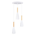 GLOBOSTAR® DILLON 00627 Μοντέρνο Κρεμαστό Φωτιστικό Οροφής με Ντουί 3 x E27 AC 220-240V IP20 - Λευκό & Μπεζ - Μ26 x Π26 x Υ130cm - Image 4