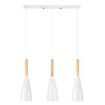 GLOBOSTAR® DILLON 00631 Μοντέρνο Κρεμαστό Φωτιστικό Οροφής με Ντουί 3 x E27 AC 220-240V IP20 - Λευκό & Μπεζ - Μ54 x Π14 x Υ130cm - Image 4