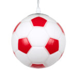 GLOBOSTAR® FOOTBALL 00642 Παιδικό Κρεμαστό Φωτιστικό Οροφής με Ντουί 1 x E27 AC 220-240V IP20 - Λευκό & Κόκκινο - Μ15 x Π15 x Y18cm - Image 6