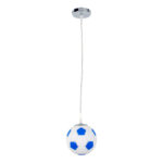 GLOBOSTAR® FOOTBALL 00644 Παιδικό Κρεμαστό Φωτιστικό Οροφής με Ντουί 1 x E27 AC 220-240V IP20 - Λευκό & Μπλε - Μ15 x Π15 x Y18cm - Image 4