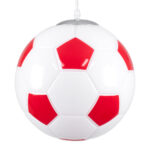 GLOBOSTAR® FOOTBALL 00646 Παιδικό Κρεμαστό Φωτιστικό Οροφής με Ντουί 1 x E27 AC 220-240V IP20 - Λευκό & Κόκκινο - Μ25 x Π25 x Υ25cm - Image 5