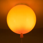 GLOBOSTAR® BALLOON 00650 Παιδικό Φωτιστικό Οροφής με Ντουί 1 x E27 AC 220-240V IP20 - Πορτοκαλί - Μ30 x Π30 x Υ33cm - Image 3