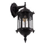 GLOBOSTAR® DARCY 00657 Vintage Φωτιστικό Τοίχου - Απλίκα με Ντουί 1 x E27 AC 220-240V IP20 - Μαύρο - Μ15.5 x Π15.5 x Υ34.5cm - Image 5