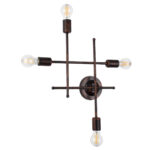 GLOBOSTAR® PIPING 00662 Vintage Φωτιστικό Τοίχου - Απλίκα με Ντουί 4 x E27 AC 220-240V IP20 - Χάλκινο - Μ40 x Π9 x Υ52cm - Image 4