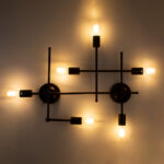GloboStar® PIPING 00665 Vintage Επιτοίχιο Φωτιστικό Πολύφωτο 6 x E27 IP20 Χάλκινο Μέταλλο - Μ66 x Π9.5 x Υ49cm - Image 3