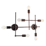 GloboStar® PIPING 00665 Vintage Επιτοίχιο Φωτιστικό Πολύφωτο 6 x E27 IP20 Χάλκινο Μέταλλο - Μ66 x Π9.5 x Υ49cm - Image 4