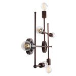 GloboStar® PIPING 00665 Vintage Επιτοίχιο Φωτιστικό Πολύφωτο 6 x E27 IP20 Χάλκινο Μέταλλο - Μ66 x Π9.5 x Υ49cm - Image 5