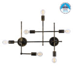 GLOBOSTAR® PIPING 00666 Vintage Φωτιστικό Τοίχου - Απλίκα με Ντουί 6 x E27 AC 220-240V IP20 - Μπρούτζινο - Μ66 x Π9.5 x Υ49cm