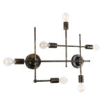 GLOBOSTAR® PIPING 00666-1 Vintage Φωτιστικό Οροφής με Ντουί 6 x E27 AC 220-240V IP20 - Μπρούτζινο - Μ66 x Π9.5 x Υ49cm - Image 4
