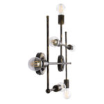 GLOBOSTAR® PIPING 00666 Vintage Φωτιστικό Τοίχου - Απλίκα με Ντουί 6 x E27 AC 220-240V IP20 - Μπρούτζινο - Μ66 x Π9.5 x Υ49cm - Image 5