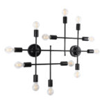 GLOBOSTAR® PIPING 00667 Vintage Φωτιστικό Τοίχου - Απλίκα με Ντουί 12 x E27 AC 220-240V IP20 - Μαύρο - Μ78.5 x Π9.5 x Υ64cm - Image 4