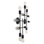 GLOBOSTAR® PIPING 00667 Vintage Φωτιστικό Τοίχου - Απλίκα με Ντουί 12 x E27 AC 220-240V IP20 - Μαύρο - Μ78.5 x Π9.5 x Υ64cm - Image 5