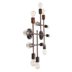 GLOBOSTAR® PIPING 00668 Vintage Φωτιστικό Τοίχου - Απλίκα με Ντουί 12 x E27 AC 220-240V IP20 - Χάλκινο - Μ78.5 x Π9.5 x Υ64cm - Image 5