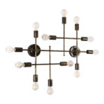 GLOBOSTAR® PIPING 00669-1 Vintage Φωτιστικό Οροφής με Ντουί 12 x E27 AC 220-240V IP20 - Μπρούτζινο - Μ78.5 x Π9.5 x Υ64cm - Image 4