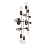 GLOBOSTAR® PIPING 00669-1 Vintage Φωτιστικό Οροφής με Ντουί 12 x E27 AC 220-240V IP20 - Μπρούτζινο - Μ78.5 x Π9.5 x Υ64cm - Image 5