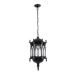 GLOBOSTAR® DARCY 00672 Vintage Κρεμαστό Φωτιστικό Οροφής με Ντουί 1 x E27 AC 220-240V IP20 - Μαύρο & Διάφανο - Μ35 x Π35 x Υ61cm - Image 4