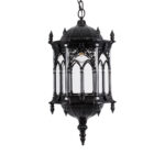 GLOBOSTAR® DARCY 00672 Vintage Κρεμαστό Φωτιστικό Οροφής με Ντουί 1 x E27 AC 220-240V IP20 - Μαύρο & Διάφανο - Μ35 x Π35 x Υ61cm - Image 5