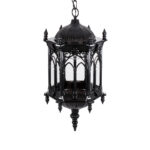 GLOBOSTAR® DARCY 00672 Vintage Κρεμαστό Φωτιστικό Οροφής με Ντουί 1 x E27 AC 220-240V IP20 - Μαύρο & Διάφανο - Μ35 x Π35 x Υ61cm - Image 6