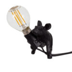 GLOBOSTAR® MOUSE 00675 Vintage Επιτραπέζιο Φωτιστικό Πορτατίφ με Ντουί 1 x E12 AC 220-240V IP20 - Μαύρο - Μ13 x Π4 x Υ7cm - Image 3