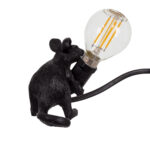GLOBOSTAR® MOUSE 00675 Vintage Επιτραπέζιο Φωτιστικό Πορτατίφ με Ντουί 1 x E12 AC 220-240V IP20 - Μαύρο - Μ13 x Π4 x Υ7cm - Image 5