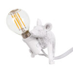 GLOBOSTAR® MOUSE 00676 Vintage Επιτραπέζιο Φωτιστικό Πορτατίφ με Ντουί 1 x E12 AC 220-240V IP20 - Λευκό - Μ13 x Π4 x Υ7cm - Image 3